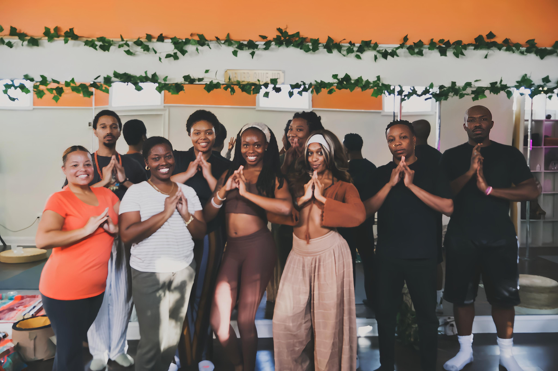 Community gathering and group photo after the experience